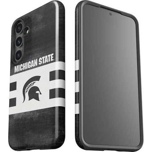 Michigan State University Black and White Stripes Galaxy S24 Impact Case